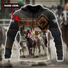 Men Hoodie Brown Personalized Name Horse Racing 3D All Over Printed Unisex Shirts Ver 2