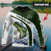 Men Fishing hoodie Custom name Bass fishing design 3d print shirts