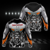 Men Racing Hoodie Gray Customize Name Motorcycle Racing 3D All Over Printed Unisex Shirts Skull Rider