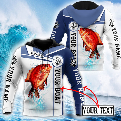 Custom name Snapper fishing Catch and Release 3D Design print shirts