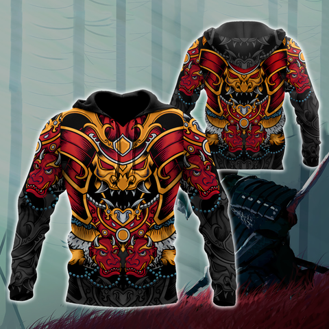 Men Samurai Hoodie Premium Unisex 3D Printed Oni Samurai Shirts MEI