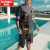 Rooster Clothing, Gift for Rooster lovers, Personalized Rooster Combo T Shirt Board Short 02, Rooster Men Beach Short Shirt Combo