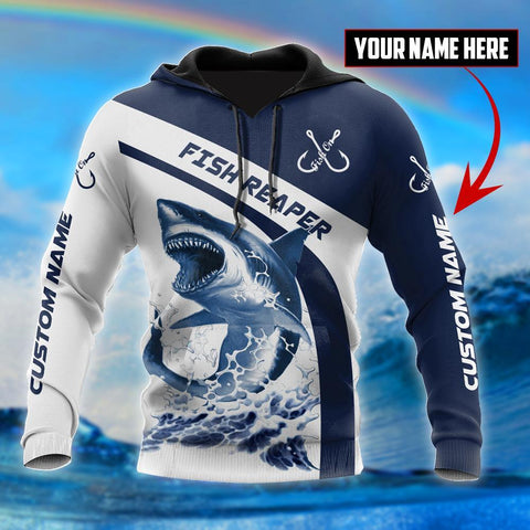 Custom name Shark fishing design 3d print shirts