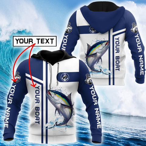 Custom name Tuna fishing team Catch and Release 3D Design print shirts