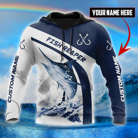 Custom name Marlin fishing design 3d print shirts