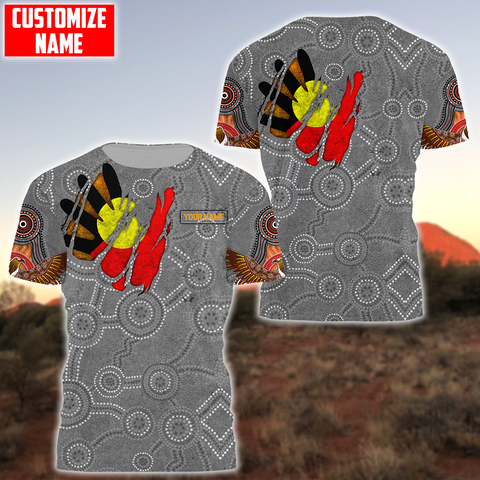 Custom name Aboriginal Australia In my heart Indigenous Painting Art 3D shirts