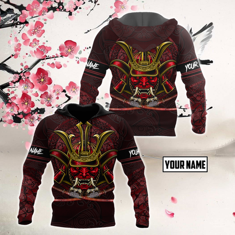 Men Samurai Hoodie Premium 3D Printed Personalized Unisex Samurai Shirts MEI