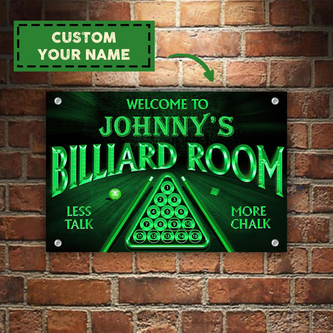 Welcome to Billiard Room Metal Sign