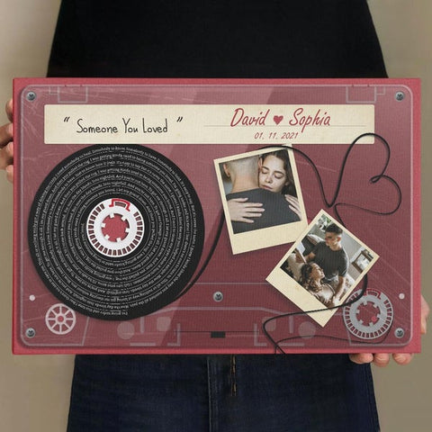 Custom Song Lyrics Cassette Tape Canvas Personalized Couple Gift Anniversary Gift HN