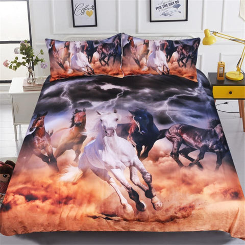 Five Horses Bedding Set -3pcs
