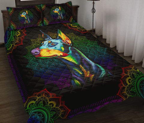 DOBERMAN - QUILT BEDDING SET TT009, Gift for Doberman Lover Dog Lover