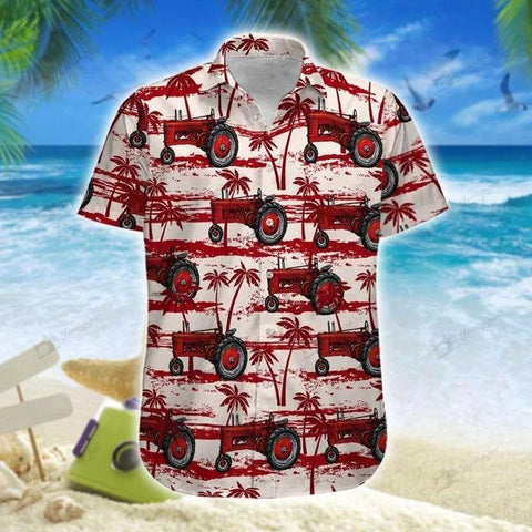 Red Tractor Palm Tree Beach Shirts