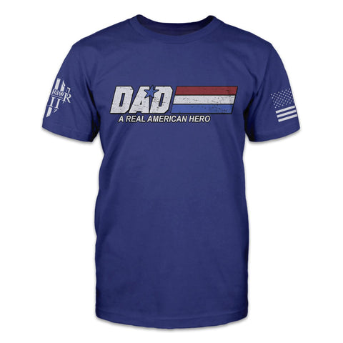 American Patriot Shirt Black/Blue Dad - A Real American Hero