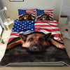 German Shepherd Bedding Set, American Patriot Quilt Bedding Set Geembi Bedding Set, German Shepherd Bedspread