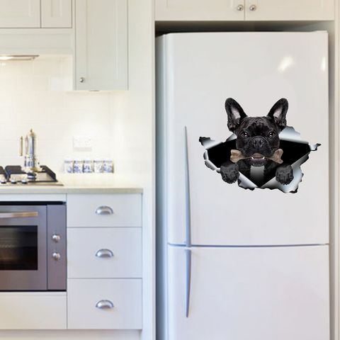 French Bulldog Torn Car Sticker, Toilet Sticker, Fridge Sticker