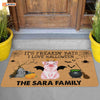 Personalized It's Freakin' Bats I Love Halloween Pig Doormat Halloween Decorations Home Decor Mat HT