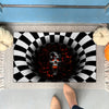 FIRE SKULL ILLUSION  DOORMAT