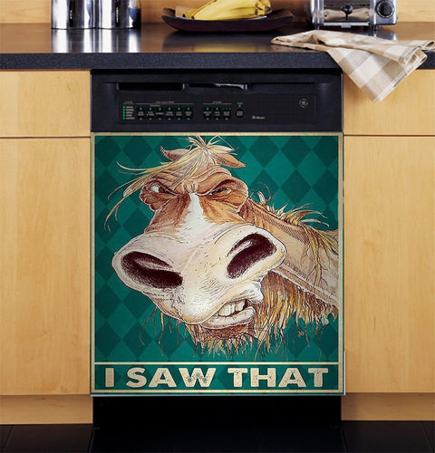 Funny Horse Vintage Horse I Saw That Dishwasher Cover Kitchen Decor, Gifts for Horse Lovers, Gifts For Mother's Day, Mom's Gifts HT