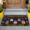 Personalized Welcome To Our Home Doormat Dog Witch Halloween Decorations Home Decor Mat HT