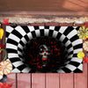 FIRE SKULL ILLUSION  DOORMAT