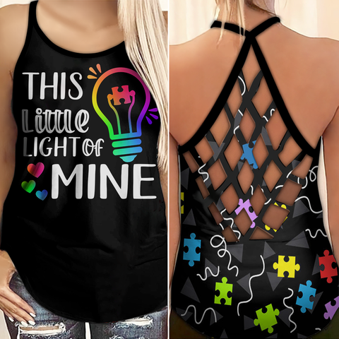 This Little Light Of Mine Autism Awareness Criss Cross Tank Top Autism Awareness Shirts Autism Awareness Gift HT