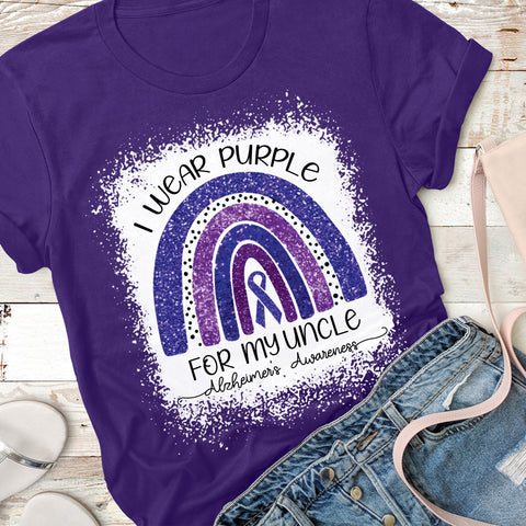 I WEAR PURPLE FOR MY UNCLE T-SHIRT, ALZHEIMER'S T-SHIRT