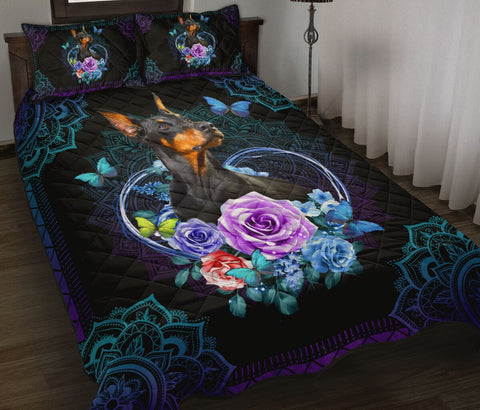 DOBERMAN - QUILT BEDDING SET TT010, Gift for Doberman Lover Dog Lover