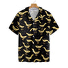 Ducks In Darkness Hawaiian Shirt For Men, Black And Yellow Banana Duck Pattern Hawaiian Shirt Gifts for Duck Lovers