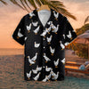 The Walking Ducks Hawaiian Shirt Black & White Hawaii Shirts Gifts for Duck Lovers