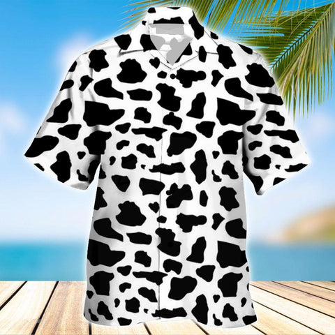 Men Cow Hawaii Shirt Black White COW HAWAIIAN SHIRT 1