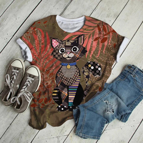 Unisex Cat Shirt Brown Cat Charming Lovers H10