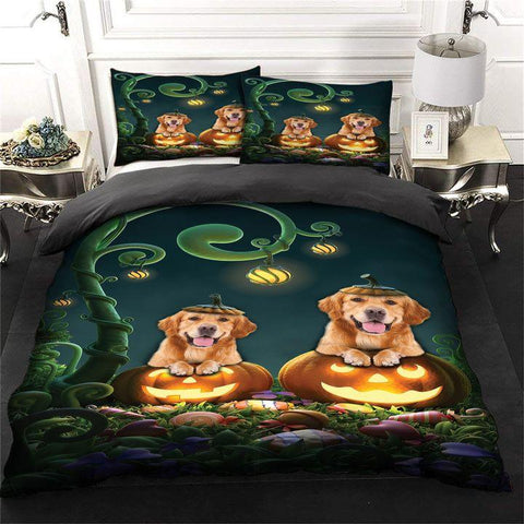 GOLDEN RETRIVER DOG HALLOWEEN BEDDING SET 022