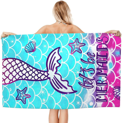 Let's Be Mermaids Sand Free Beach Towel
