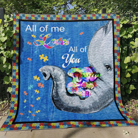 Elephant Autism 'Loves all of me' Blanket