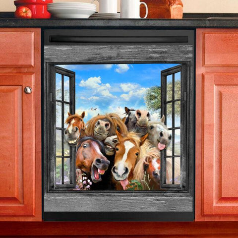 Horse Decor Kitchen Dishwasher Cover, Funny Horse Dishwasher Cover, Farm Animal, Gifts for Horse Lovers HT