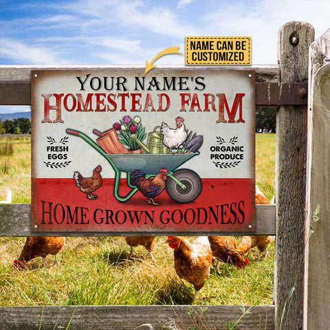 Personalized Chicken Garden Homestead Customized Classic Metal Signs