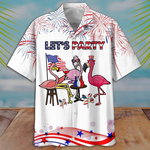 Let's Party Flamingo Hawaiian Shirt
