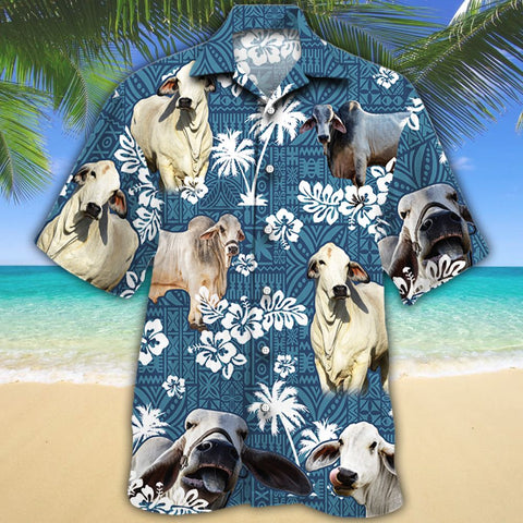Brahman Cattle Shirt, Brahman Cow Hawaii Shirt BRAHMAN CATTLE LOVERS HAWAIIAN SHIRT 557488