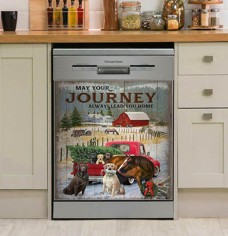 Horse Dog May Your Journey Leads You Home Decor Kitchen Dishwasher Cover