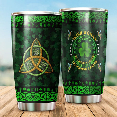 Irish Women The Soul Of A Witch Tumbler St Patrick's Day Gifts For Her HT