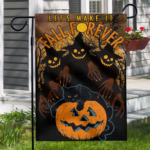 Halloween Black cat Let's make it fall forever Flag TTM