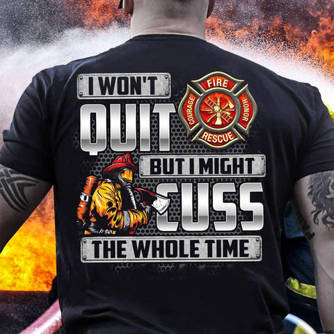 Man Shirt Black Unisex Firefighter T-shirt