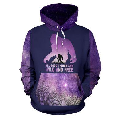 3D Camping Hoodie All Good Things Are Wild And Free Full Size