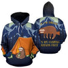 3D Camping Hoodie If I'm Drunk Sloth Dark Blue Full Size