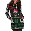 Skull Gift Ugly Christmas Santa Skull Black Hoodie Dress