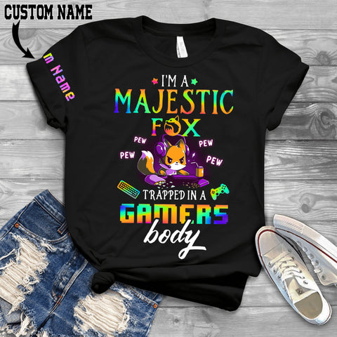 Fox I'm a Fox trapped in a gamer's body T-Shirt 3D TXX