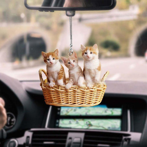 CAT KITTY CAR HANGING ORNAMENT
