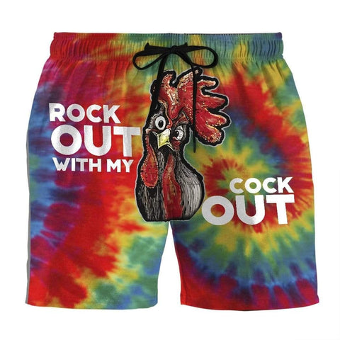 GEARHUMAN 3D ROCK OUT WITH MY COCK OUT CUSTOM BEACH SHORTS