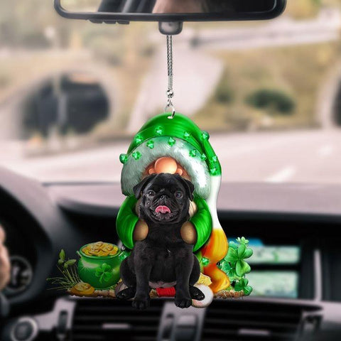 PUG GNOME PATRICK DAY  CAR HANGING ORNAMEN