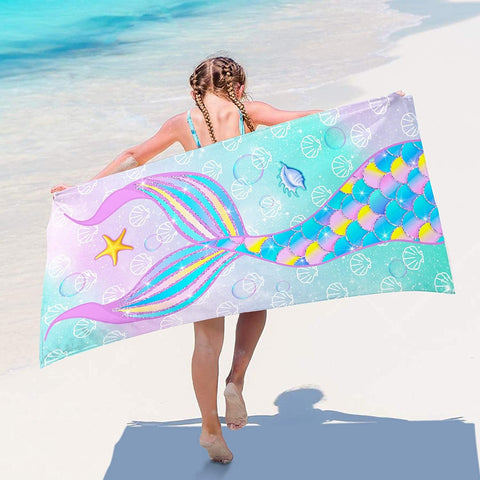 Colorful Mermaid Sand Free Beach Towel